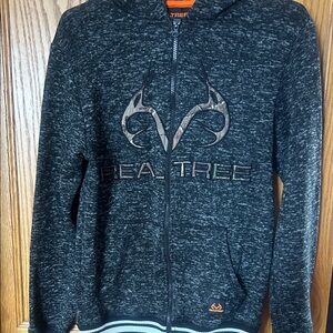 Realtree Charcoal Heather Full-Zip Hoodie with Camo Logo